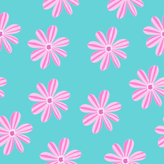 vector illustration seamless pattern with pink flowers