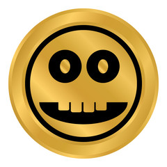 Smile face circle button.