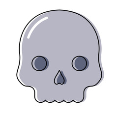 skull icon over white background, colorful design. vector illustration