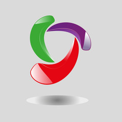  multi-colored logo/The figure shows the logo of triangles of different colors, with the text. For a new firm, institution.