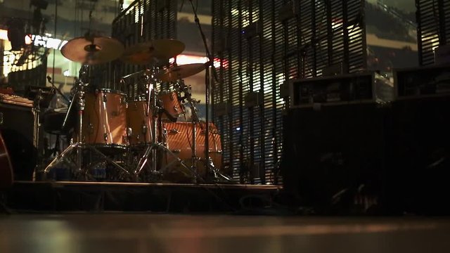 Cool shot of drums on stage before a show