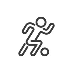 Icon line football player run with ball