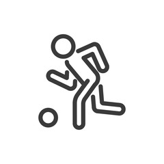 Icon line soccer player run with ball