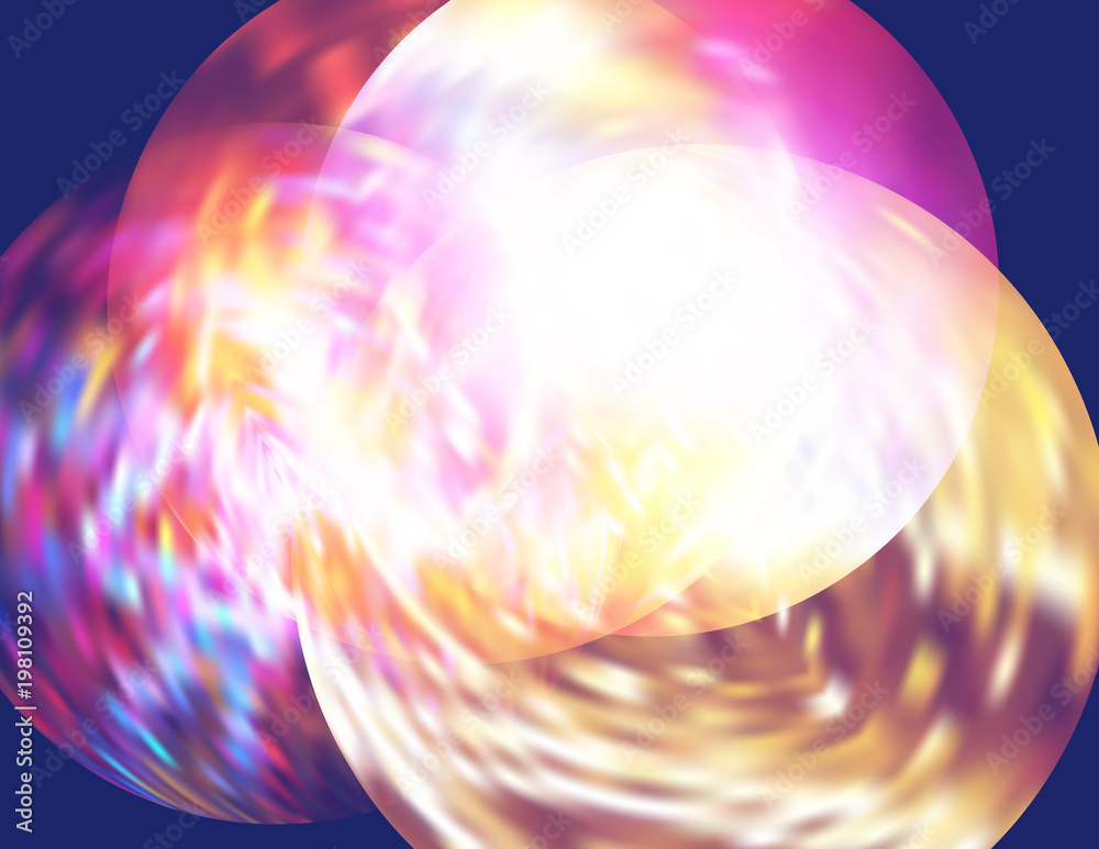 Aufkleber bright multicolored flickering circles on a blue background. vector graphic pattern