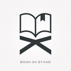 Silhouette icon book on stand