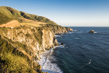 Waves crashing on the shore of Big Sur, California