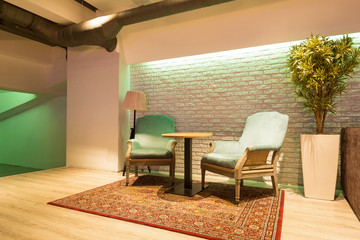 Interior of a new luxury restaurant,lobby cafe,lounge bar