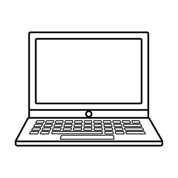laptop keyboard technology digital screen icon vector illustration outline design
