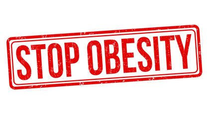 Stop obesity grunge rubber stamp