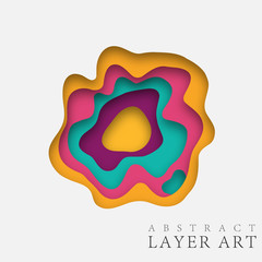 Colourful Abstract Layer Art with paper cut shapes. Vector design layout for business presentations, flyers, posters and invitations