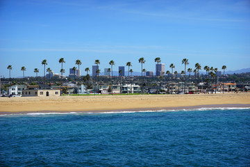 Orange County beach and skyline