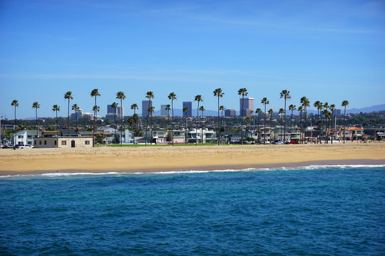 Orange County beach and skyline