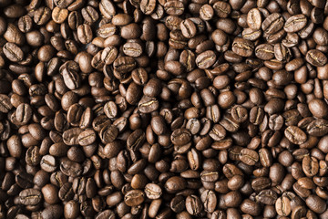 Texture of roasted ready to drink coffee close-up.