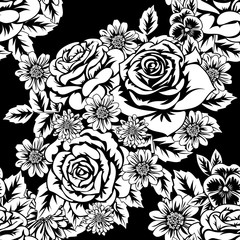 seamless monochrome pattern 