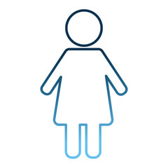 pictogram female woman person icon vector illustration  gradient blue color