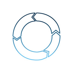 flow diagram cycle chart information vector illustration gradient blue color