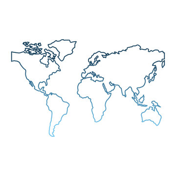 world map continents global image vector illustration gradient blue color