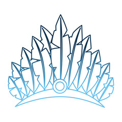 headdress carnival with feathers and jewelry vector illustration gradient blue color