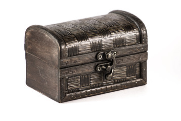 Old chest on white background