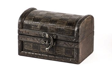 Old chest on white background
