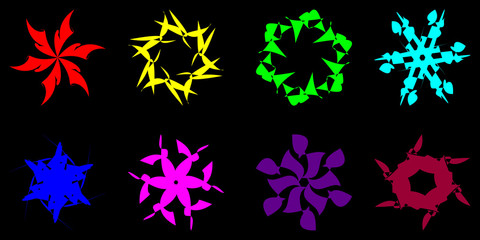 Fototapeta na wymiar Set of flower ornaments for design of cards.