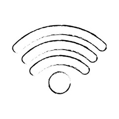 wifi internet connection digital signal vector illustration sketch design