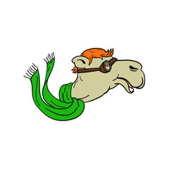 Camel Wearing Goggles Mascot