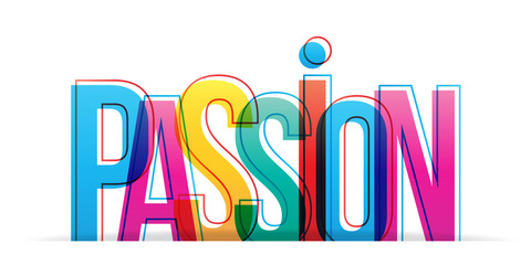Passion colorful word. Vector illustration.