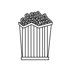 bucket popcorn snack delicious image vector illustration outline design