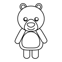 cute bear toy animal image vector illustration outline design