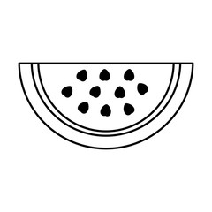 watermelon fruit nutrition diet fresh healthy lifestyle  vector illustration outline design