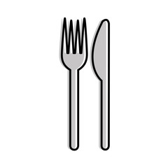 chicken fork and knife utensil image vector illustration