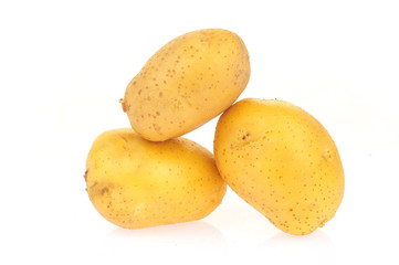 Potatoes on a white background