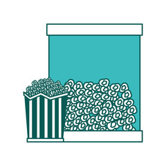 popcorn in bucket snack delicious vector illustration green image