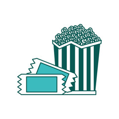 carnival show tickets and popcorn image vector illustration green image