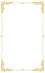 Decorative frame and border for design of birthday and greeting card wedding, Golden frame, Vector illustration