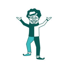 smiling clown character with hat image vector illustration green image