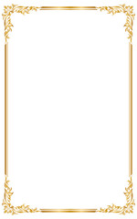 Decorative frame and border for design of birthday and greeting card wedding, Golden frame, Vector illustration - 198118556