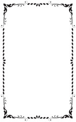 Decorative frame and border for design of birthday and greeting card wedding, Black and white, Vector illustration