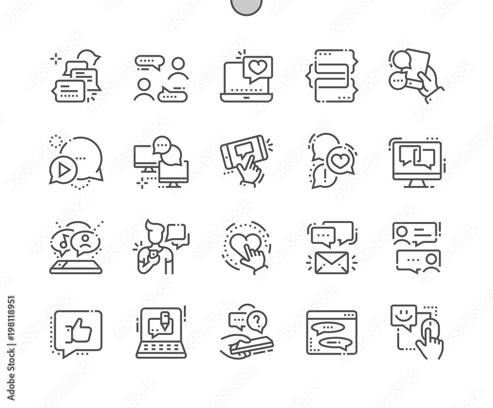 Poster chat well-crafted pixel perfect vector thin line icons 30 2x grid for web graphics and apps. simple 
