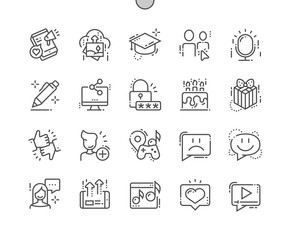 Social Icons Well-crafted Pixel Perfect Vector Thin Line Icons 30 2x Grid for Web Graphics and Apps. Simple Minimal Pictogram