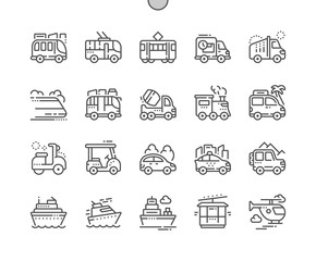 Transport Side View Well-crafted Pixel Perfect Thin Line Icons 30 2x Grid for Web Graphics and Apps. Simple Minimal Pictogram