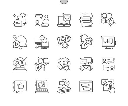 Chat Well-crafted Pixel Perfect Vector Thin Line Icons 30 2x Grid for Web Graphics and Apps. Simple Minimal Pictogram