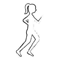 silhouette woman fitness runner sport image vector illustration sketch image