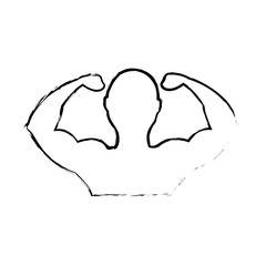 silhouette of muscle man bodybuilder fitness gym vector illustration vector illustration sketch image