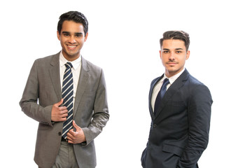 two young business man in suits