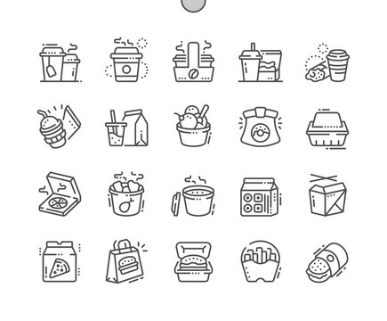 Takeaway Well-crafted Pixel Perfect Vector Thin Line Icons 30 2x Grid for Web Graphics and Apps. Simple Minimal Pictogram
