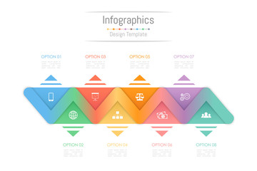 Infographic design elements for your business data with 8 options, parts, steps, timelines or processes. Vector Illustration.