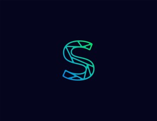 Abstract line art  logo. letter S  tech logo template