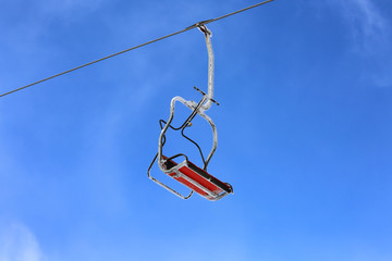 Ski lift at mountain resort